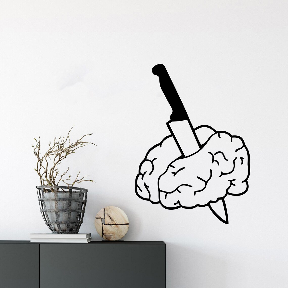 Brain with Knife SVG / Mind vector for cutting / Brains Etsy