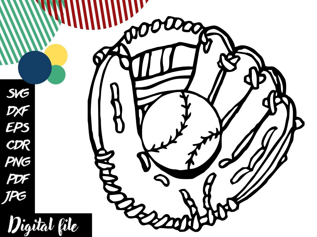 Baseball Glove SVG / Sports Ball Cutting / Softball Clipart / Etsy