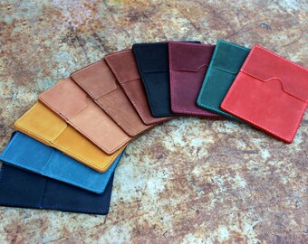 Personalized Business Card Holder, Leather Bifold Credit Card Case, Customized Business Card Holders