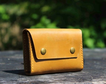 Leather Business Card Holder, Holds up to 50 cards