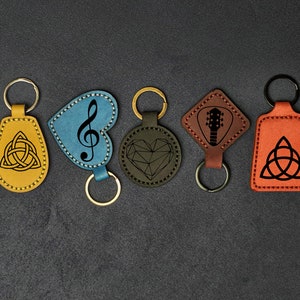 Personalized Leather Keychain, Customized Keychain