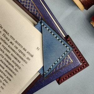 Custom Edge Personalised Initial Leather Corner Bookmark - Gifts For Him - Gifts For Her - Anniversary Gift- Custom Leather Bookmark Gifts