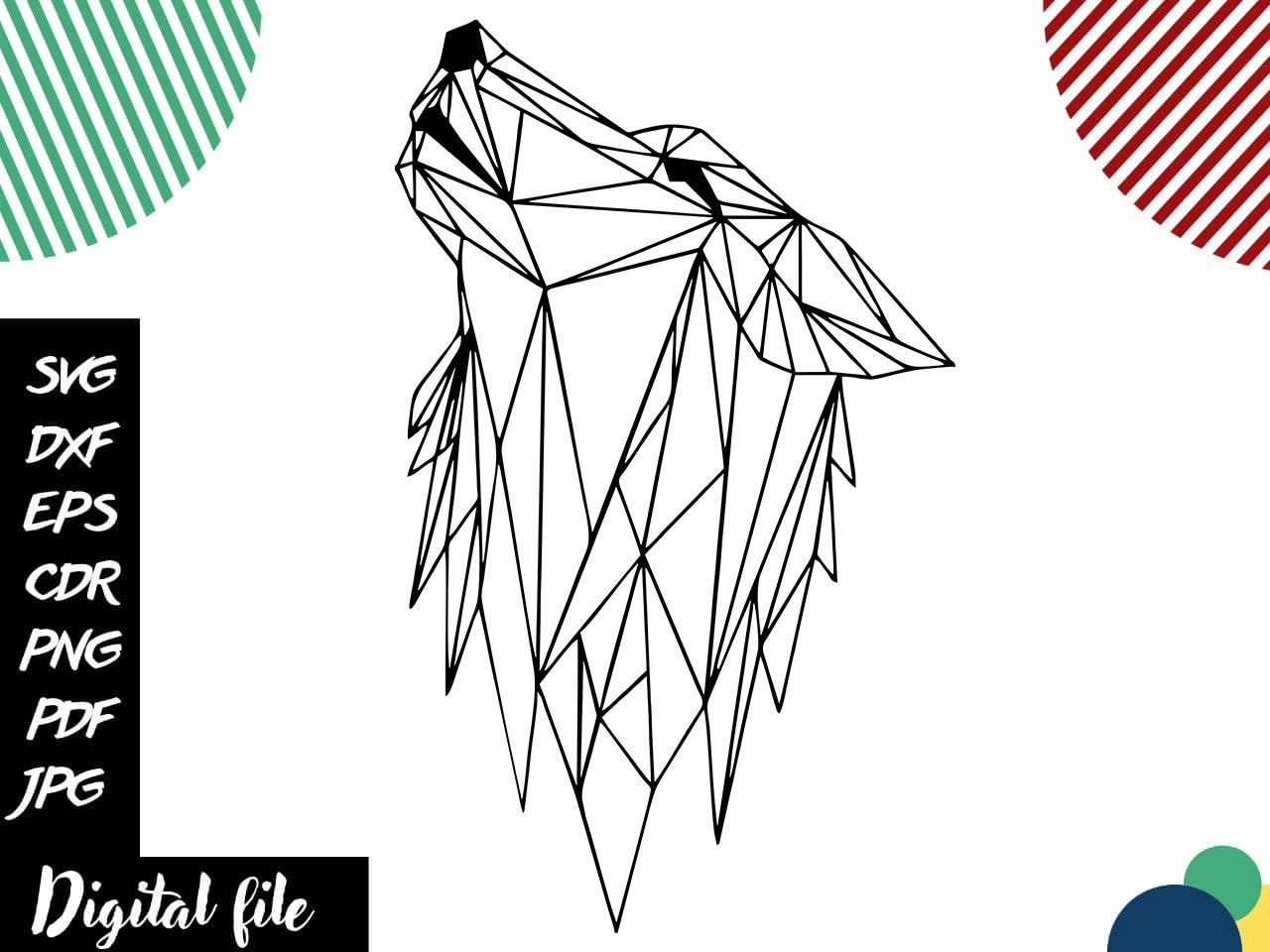 Art & Collectibles Digital Werewolf Tshirt Animals Clipart Geometric