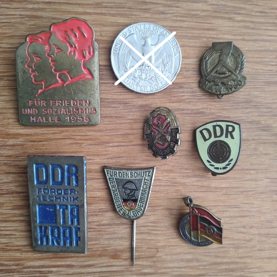 DDR GDR Badges East Germany Pins Set 7 Pcs Vintage Etsy