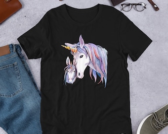 Unicorn Shirt, Unicorn Mom Shirt, Unicorn Shirt Women, Womens Unicorn Tshirt, Rainbow Unicorn Tshirt, Cute Unicorn Shirt, Short-Sleeve