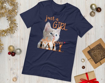 Fall Cat T-Shirt: Just A Girl Who Loves Autumn