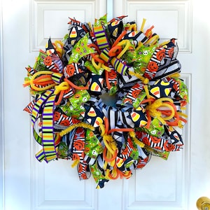 Halloween Wreath for Front Door, Halloween Wreath, Wreath for Halloween, Deco Mesh Wreaths for Halloween, Halloween Decor