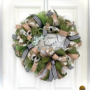 Kränze mit Magnolien für Haustür, Kränze mit Magnolien, Magnolienkränze für jeden Tag, Home Sweet Home Kränze, Alltagskränze