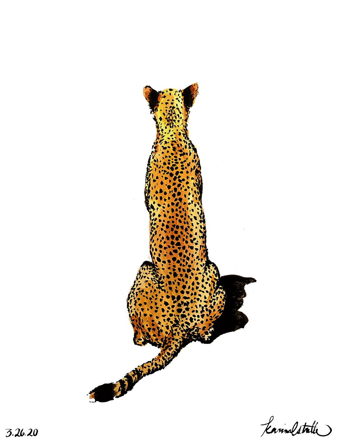 Cheetah Leopard Art Print, Leopard, Animal Print, Digital Art, Wall
