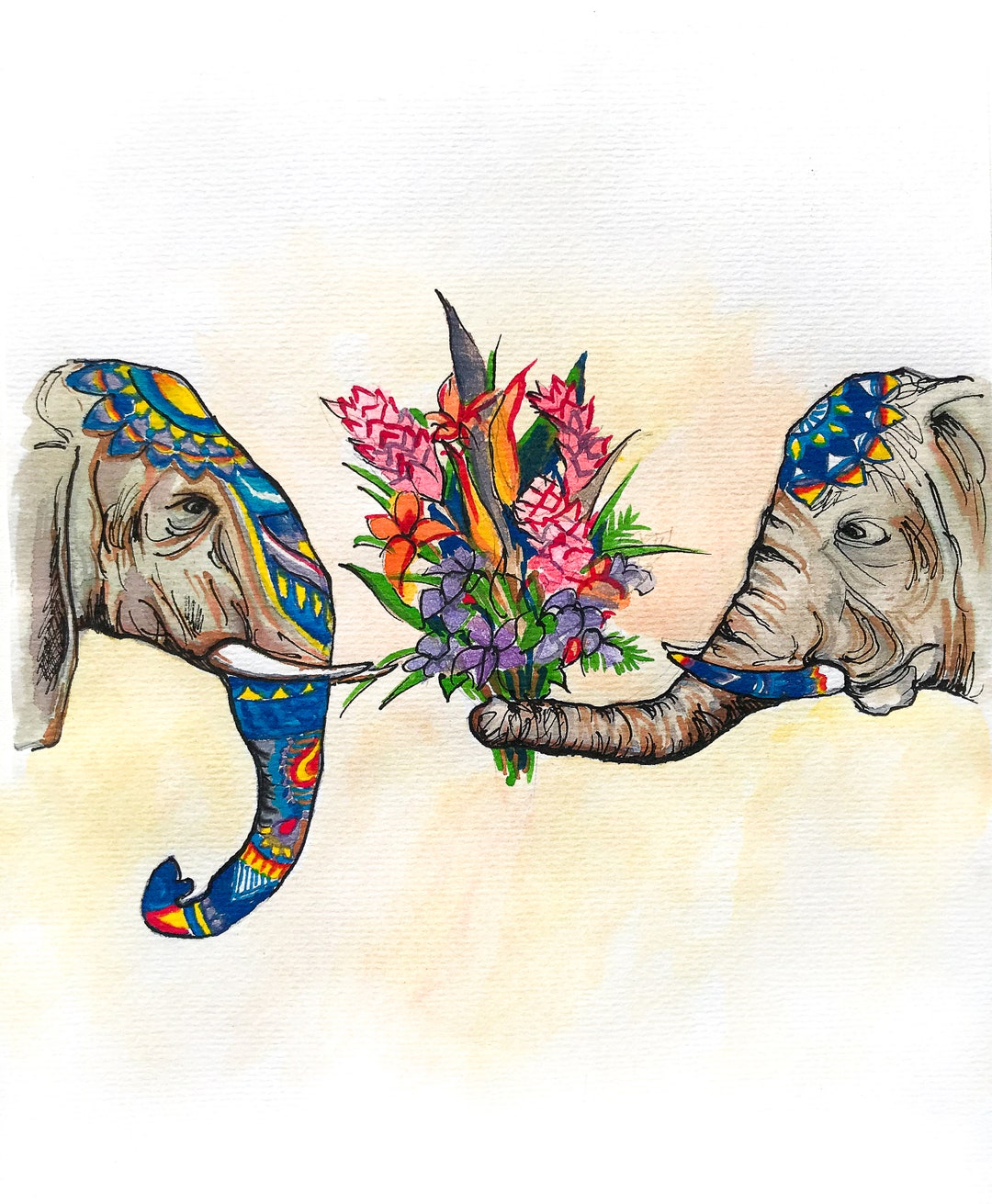 elephants-flowers-art-print-elephant-art-digital-art-flower-painting