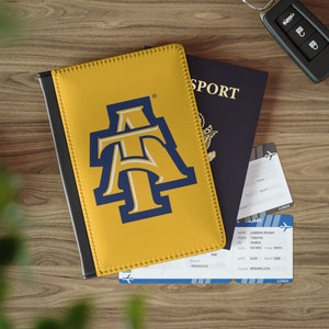 NCAT Aggie Pride RFID-Blocking Passport Holder - Luxe PU Leather Travel Cover for North Carolina A&T Fans, Alumni, and Students