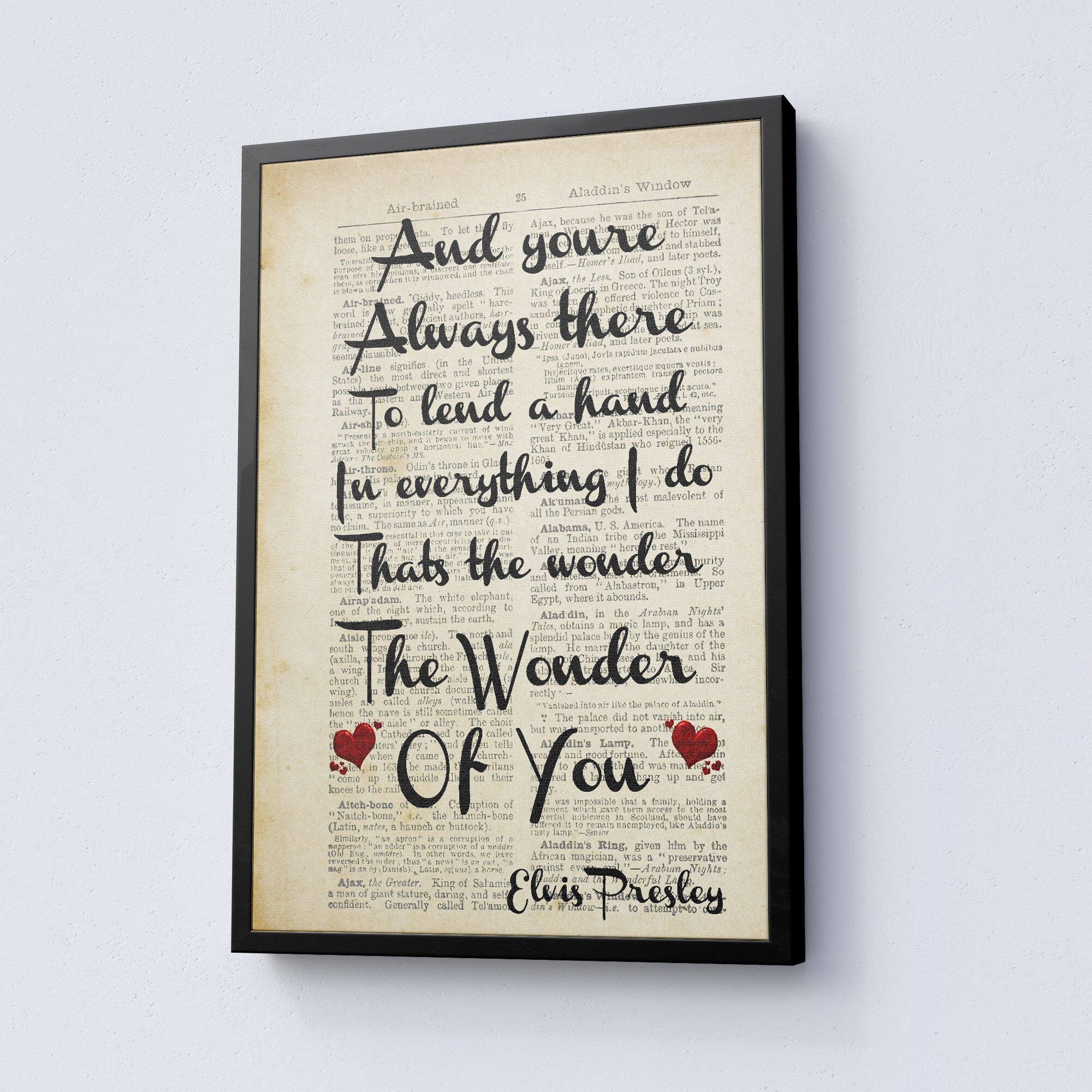 Elvis Presley The Wonder Of You Lyrics Poster Elvis Presley Etsy Elvis Presley The Wonder Of You Lyrics Poster Elvis Presley Etsy