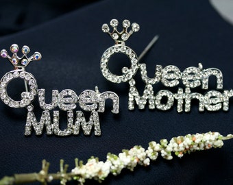 Queen Mother, Queen Mum Rhinestone Pin/Brooch for Grandmother/Mother -Crown, Tiara