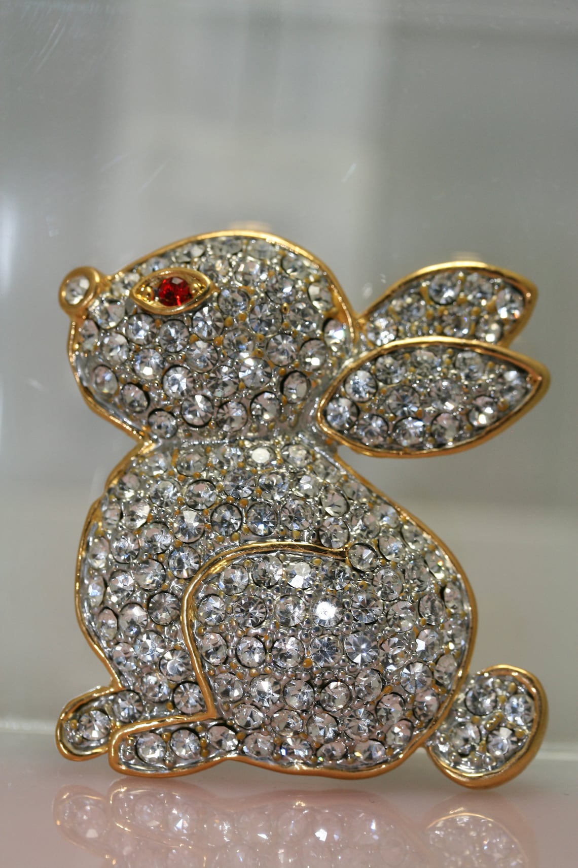Clear Rhinestone Crystal Easter Bunny Rabbit Pin Brooch Etsy
