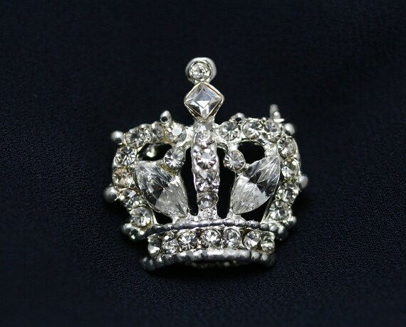 Rhinestone Crown Brooch Jewelry Clothing Pin Coat Accessories