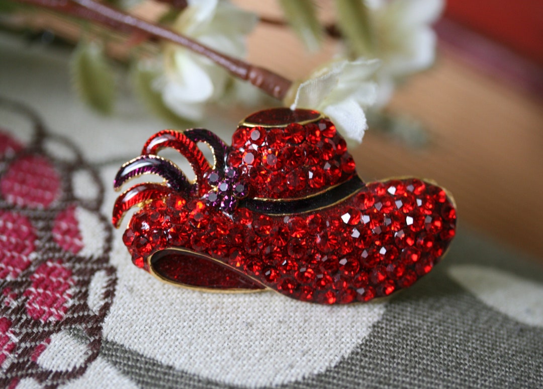 Rhinestone Red Hat Club Lapel Pin Red Hat Society Purple - Etsy