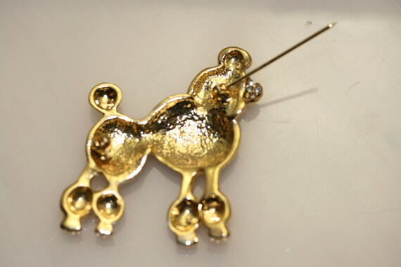 Rhinestone Posh Poodle Dog Brooch Crystal Dog pin - image 6