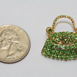 Crystal Women Basket Purse Handbag Trinket Brooch Pin, Rhinestone Women Purse Fashion Jewelry Gift, DIY Jewelry image 6