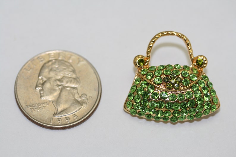 Crystal Women Basket Purse Handbag Trinket Brooch Pin, Rhinestone Women Purse Fashion Jewelry Gift, DIY Jewelry image 6