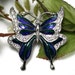 Vintage Crystal Rhinestone Butterfly Brooch Pin Blue Color Butterfly Brooches For For Women - View #10