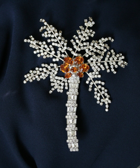 Vintage rhinestone palm tree - Gem