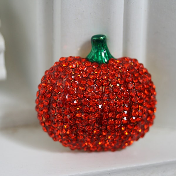 Rhinestone Fall Autumn Cornucopia Halloween Thanksgiving Pumpkin Pin  Brooch, Holiday Fashion Costume Jewelry