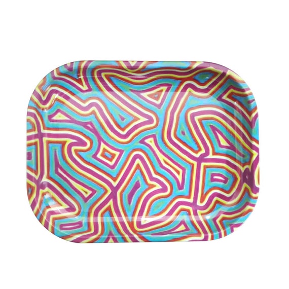Rolling Tray “abstract Lines” 5.5” X 7
