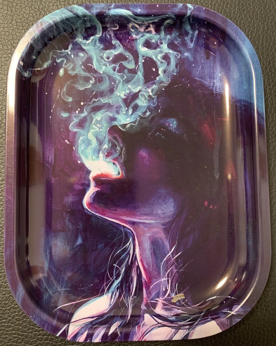 Rolling Tray Women Exhaling 5.5 x 7 Tobacco Smoke Etsy
