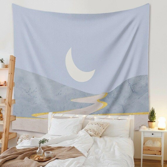 Tapestry abstract Moon Valley queen Bed Width 60 X 51 Etsy