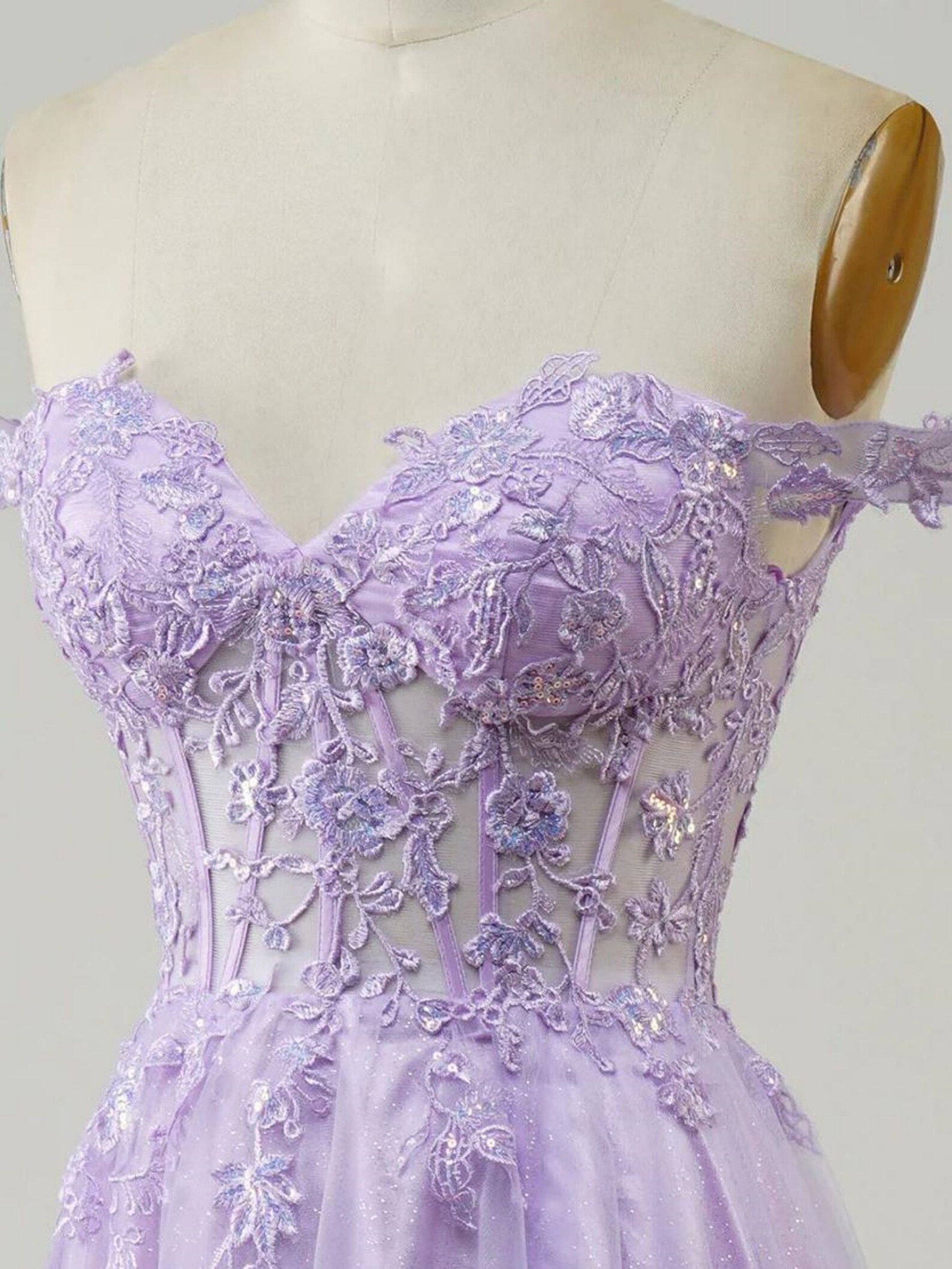 Sweet Lilac A-line off the Shoulder Zipper Back Long Tulle - Etsy