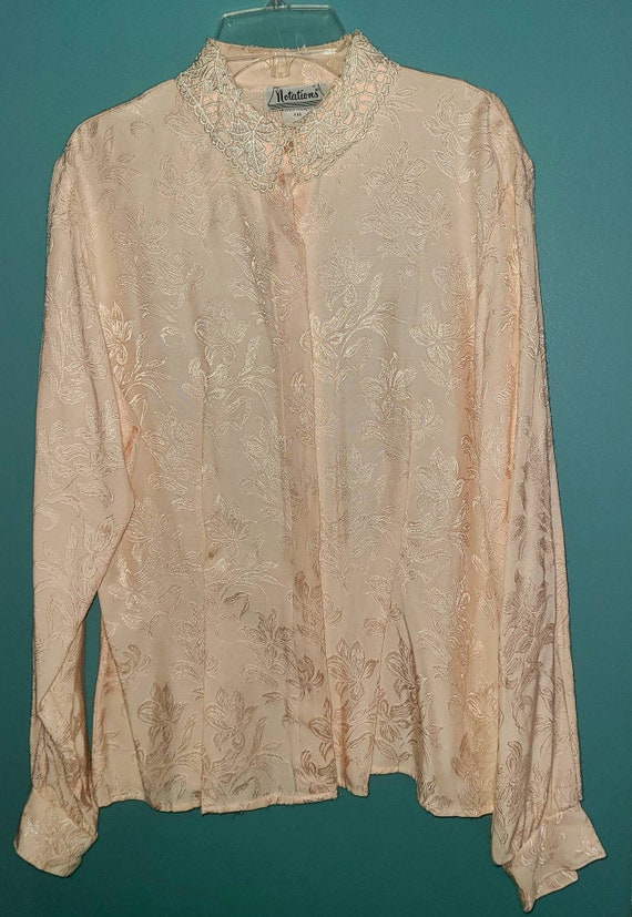 Vintage 1980's Blouse Lace Collar