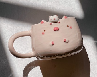 Piggy chubby cup, coffee cup, tea cup, morning cup CHUBBY size