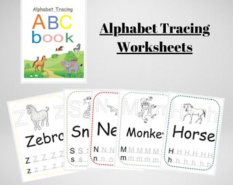 Alphabet Tracing Worksheets, Alphabet Activity, Alphabet Writing, Printable Tracing Letters Practice,ABC Practice Worksheet