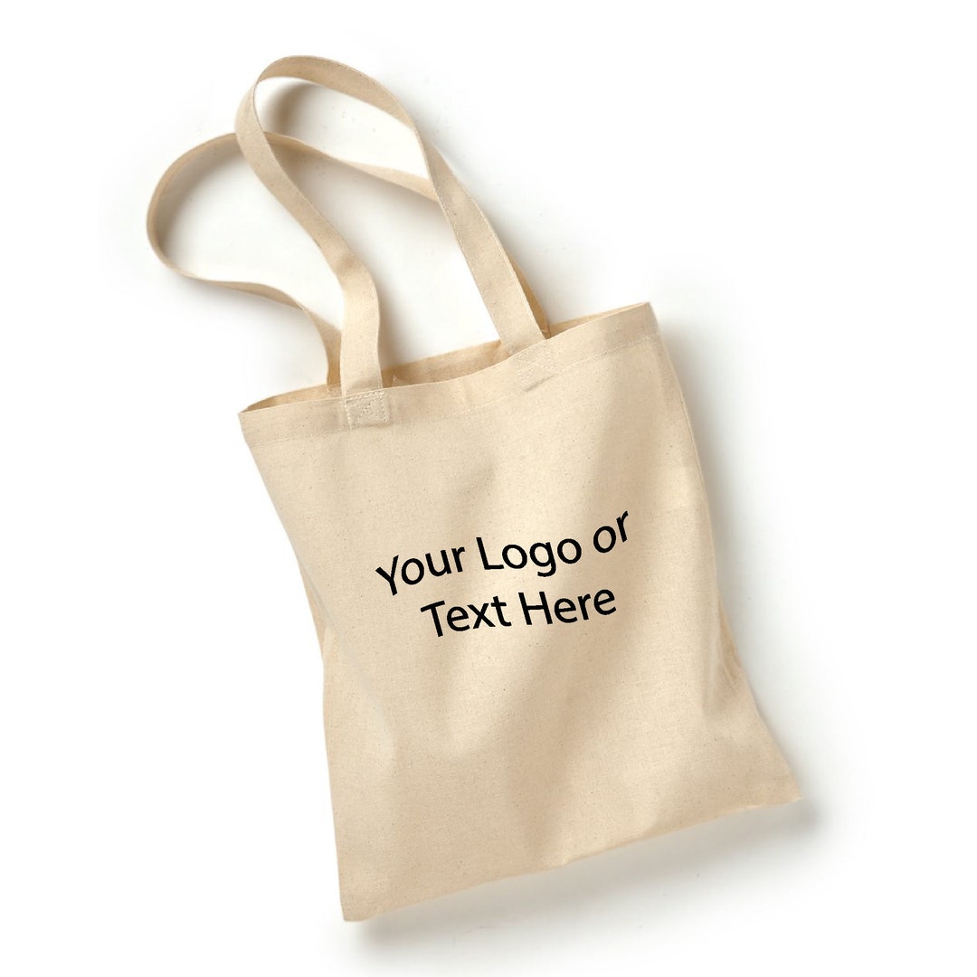 Premium Custom Embroidered Text or Logo Large Canvas Tote Bag - Etsy