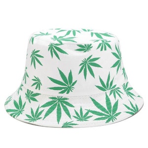 Logo brodé personnalisé Premium ou chapeau de seau de feuille de texte