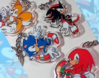 KEYCHAIN Sonic the Hedgehog, Miles Tails Prower, Knuckles the Echidna, Shadow the Hedgehog