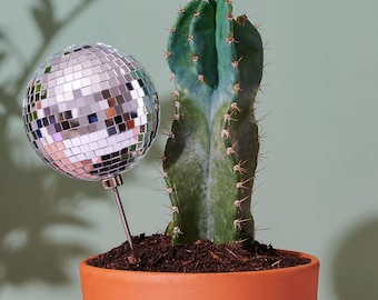 Disco Queen - 4.5" Disco Ball Decorative Plant Stake