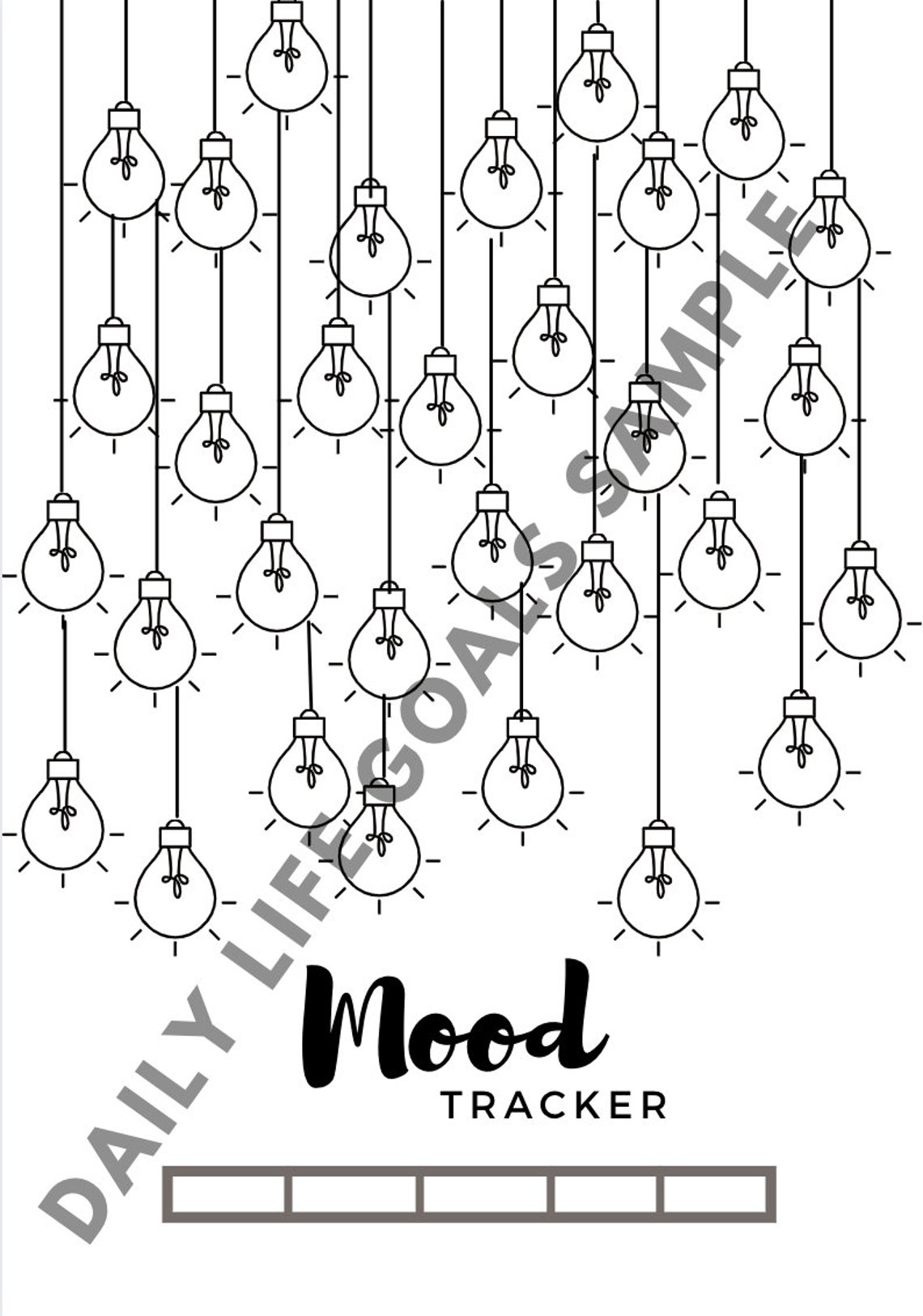 Bullet Journal Lights Mood Tracker Chart Daily Monthly Mood | Etsy