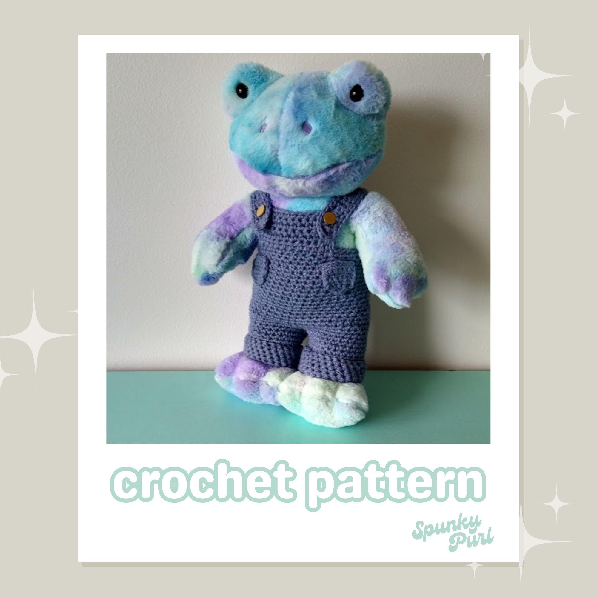 Winnie Overalls - Crochet Pattern - Frog Overalls - Stuffed Animal Clothes - Dungarees - Doll Outfit - DIY Clothing