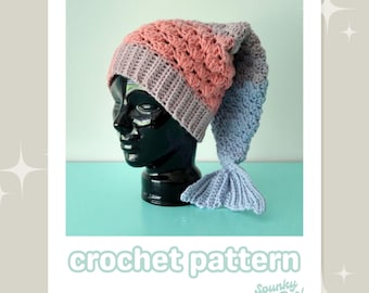Gorro de Sirena - Patrón de Ganchillo - Cola de Sirena - Aleta - Disfraz de Ariel