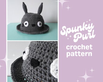 Patron de bonnet Totoro - Totoro crocheté - Bob - Anime - Studio Ghibli - Kawaii - Patron au crochet facile - DIY - Comment faire - Tutoriel