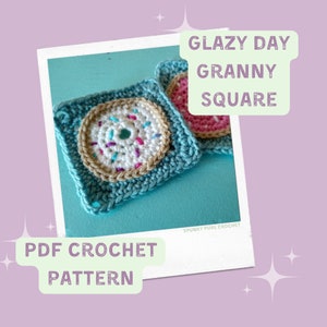 Glazy Day Granny Square - Donut - Solid Granny Square - Doughnut - Pastry - Food - Coaster - Dessert - Bakery - Foodie - Sweets - Motif