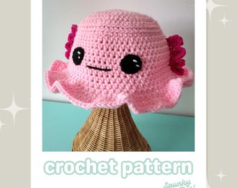 Gia Hat - Crochet Pattern - Axolotl - Amphibian - Salamander