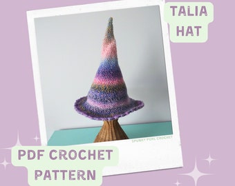 Talia Hat Pattern - Classic Witch Hat Pattern - Crochet Pattern - Witch Hat Crochet - Halloween Crochet Pattern - Costume Pattern