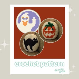 Spooky Dough-lightful Pillow - Crochet Pattern - Mini Sugar Cookie - Halloween decor