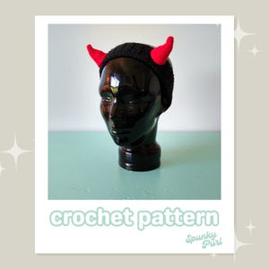 Fallen Angel Headband Pattern - Halloween - Devil - Lucifer - Demon Horns - Baphomet - Occult - Alt - DIY - Digital Download - Crochet