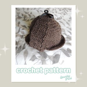 Sherlock Hat- Crochet Pattern - Holmes - Detective - Deerstalker - British - England - Victorian - Steampunk - Murder Mystery - Literary
