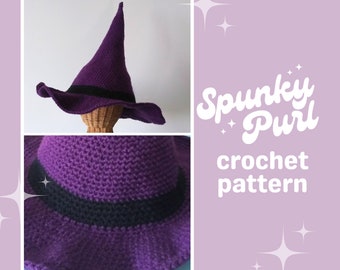 Sabrina Hat Pattern - Witch - Crochet - Halloween - Costume - Cosplay - Magic - Witchcraft - Ritual - Occult - Wicca - Dark Academia