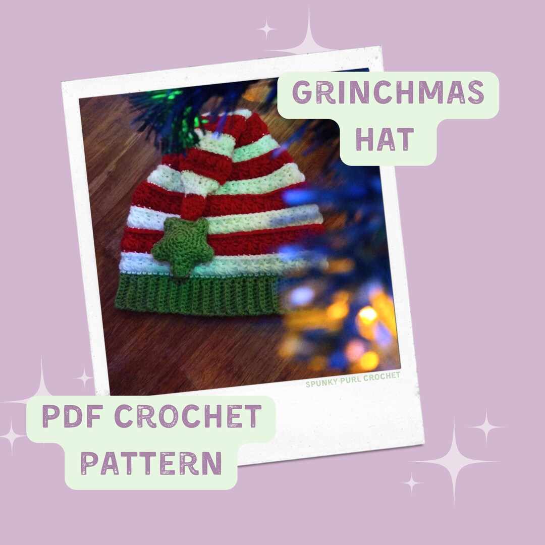 Grinchmas Hat Crochet Pattern Grinch Dr Seuss Elf Hat Christmas Xmas