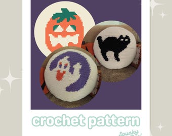 Spooky A-dough-able Pillow - Crochet Pattern - Sugar Cookie - Halloween Decor
